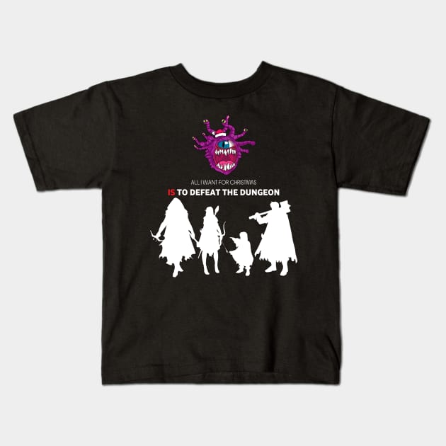 All I Want For Christmas Is To Defeat The Dungeon - Board Games TRPG Design - Dungeon Board Game Art Kids T-Shirt by MeepleDesign